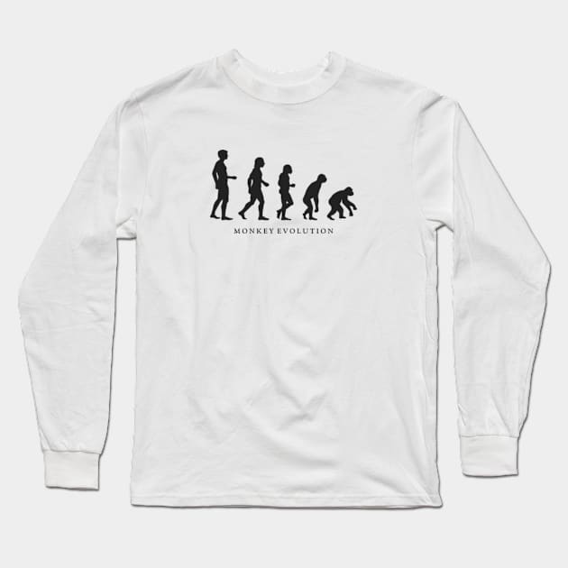 Monkey Evolution Long Sleeve T-Shirt by enchantopia